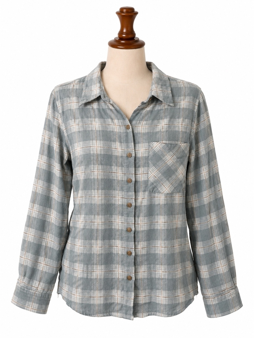 BKE Plaid Flannel Shirt Womens Medium Western Button Front